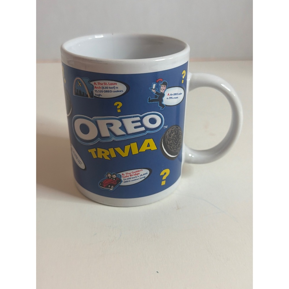 Oreo‎ Trivia Coffee Mug Blue Houston Harvest Nabisco Cookie Collector Gift